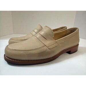 Adelante The Sofia Oatmeal Nubuck Leather Penny Loafers 7.5 B